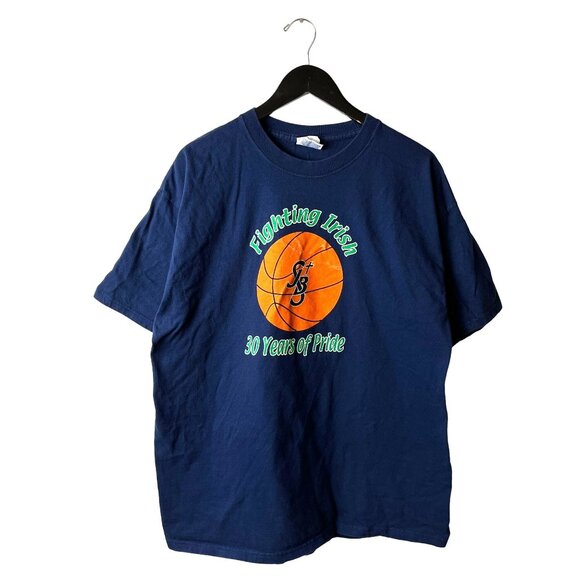 Fighting Irish T Shirt Vintage Y2K Adult Blue Large L Graphic Tee - Picture 1 of 12